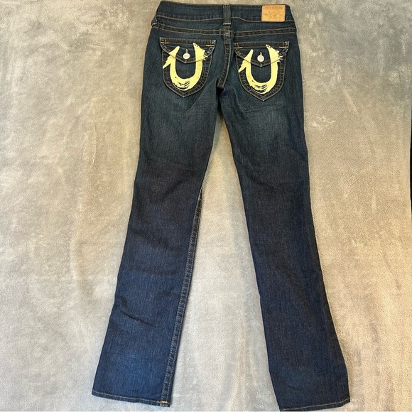 True Religion Women’s Painted Flap Pocket Western Low Rise Boot Cut Jeans 29 - Picture 8 of 10